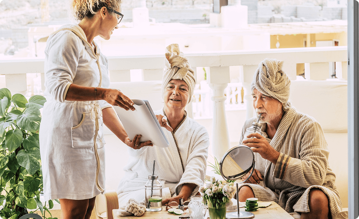 three people cooking