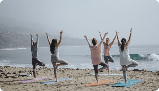 yoga people beach